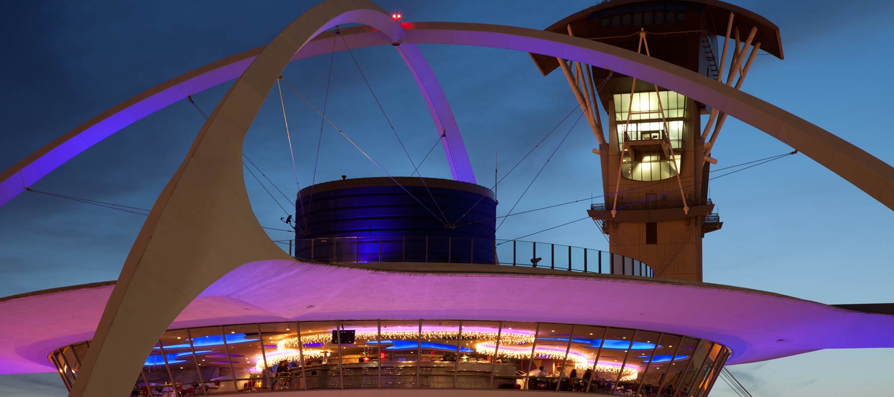 LAX Theme Building in Humberside at night